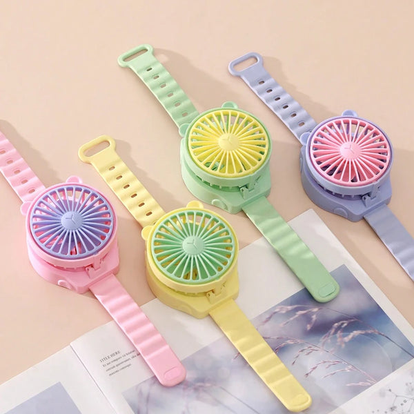 Mini-Ventilator CooliTime | Tragbarer Armlüfter im Cartoon-Design | Kreatives Geschenk für Kinder & Freunde | Für Reisen & Büro
