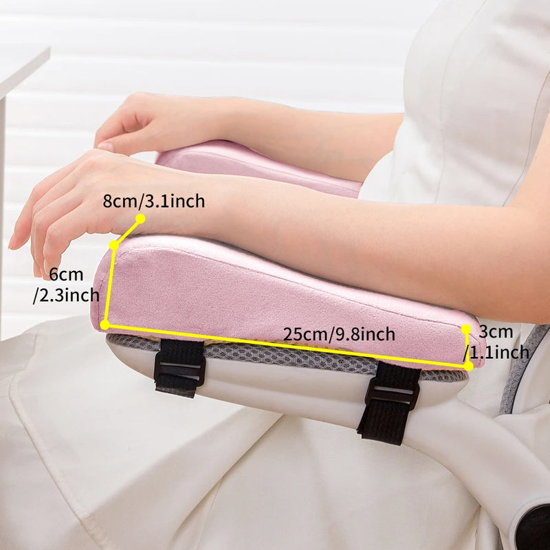 ErgoSoft Armlehnenkissen | Memory Foam Komfortpolster | Waschbar & Universalgröße | Schwarz, Grau, Blau, Rosa