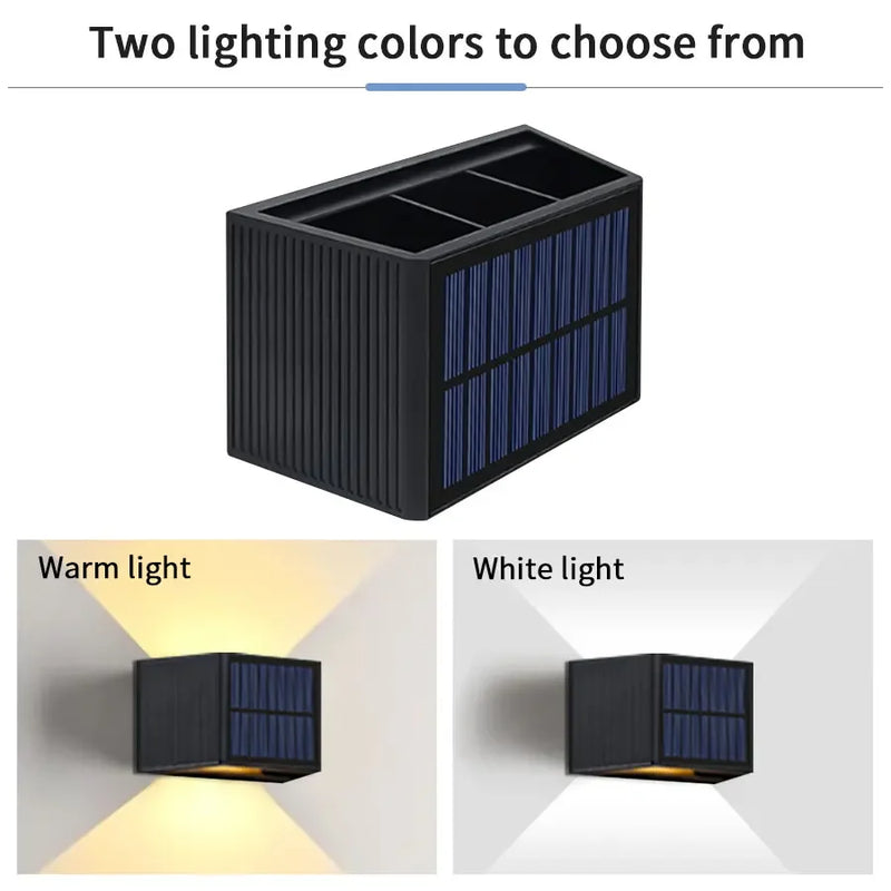 SolarLuxe Beam | LED Solar-Wandleuchte | Up & Down Licht | IP65 Wasserdicht | Verstellbarer Lichtwinkel | Für Garten & Fassade