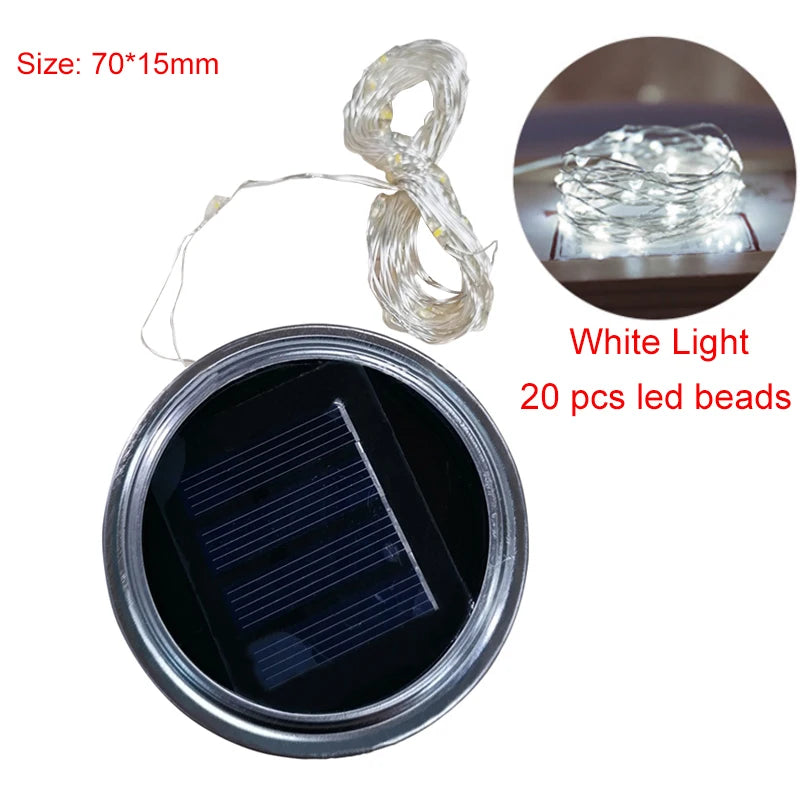LumiDeck Solar-Deckel Lichterkette | Wasserdicht & Lichtgesteuert | Für Glasdeko & Gartenbeleuchtung