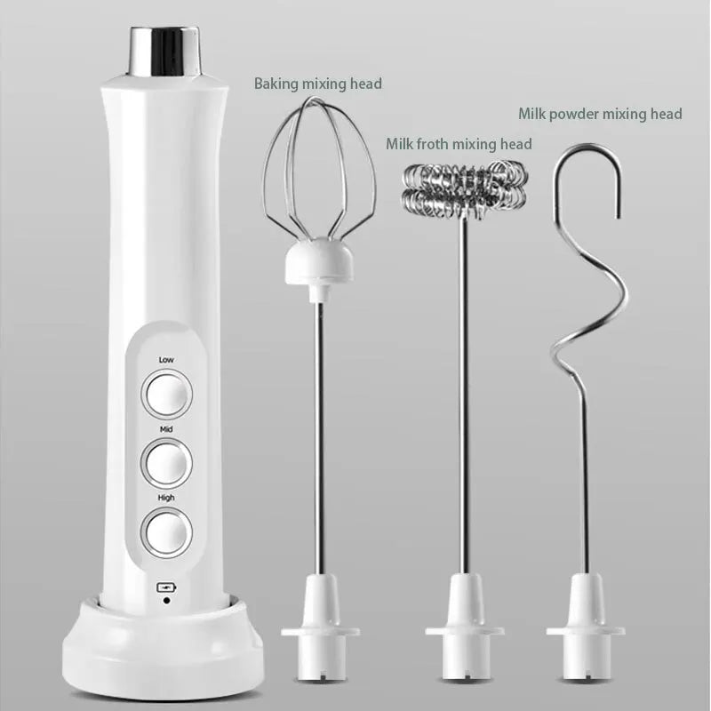 Foamix Milchaufschäumer Elektrisch | Kabellos & USB-Aufladbar | 3 Geschwindigkeiten | Für Latte, Cappuccino & Kakao