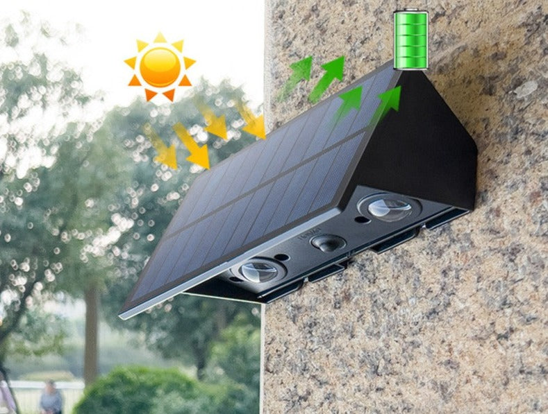 Solar-Wandleuchte LumoGuard | Mit Bewegungssensor | Wetterfest IP65 | LED Warm-/Kaltweiß | Für Außenbereiche