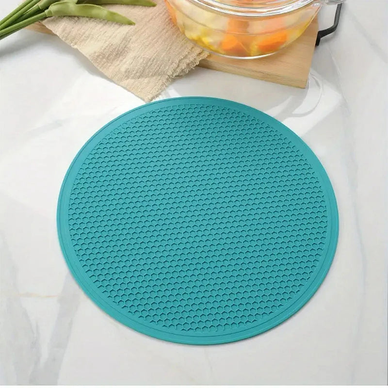 Silikon-Untersetzer HexaGrip 25 | Ø 25 cm | Hitzebeständige Waben-Matte | Rutschfest & flexibel | Für Töpfe, Pfannen & Geschirr