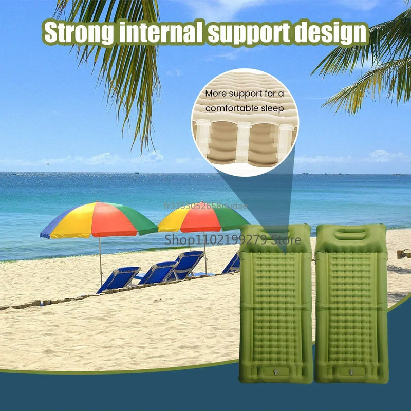 TrekBreeze Camping Isomatte Selbstaufblasend | 12 cm Dick | Mit Fußpumpe & Verbindbar | Ultraleicht & Wasserdicht