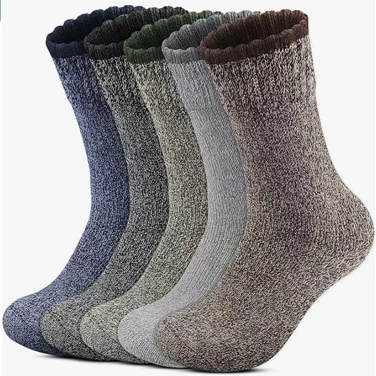 Merino-Wollsocken AlpTherm | 5 Paar | Extra Dick & Wärmend | Für Wandern & Winter | Unisex 38–46