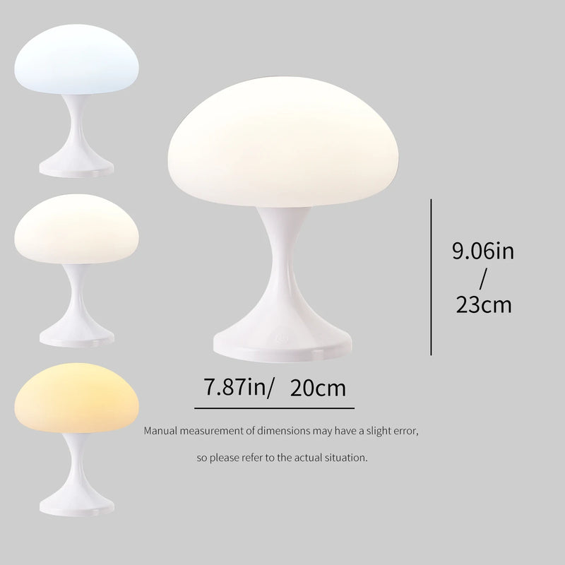 MushLume LED Tischlampe | Niedliches Pilzdesign | 3 Lichtmodi & 10 Helligkeitsstufen | Augenschonend | 20 × 23 cm