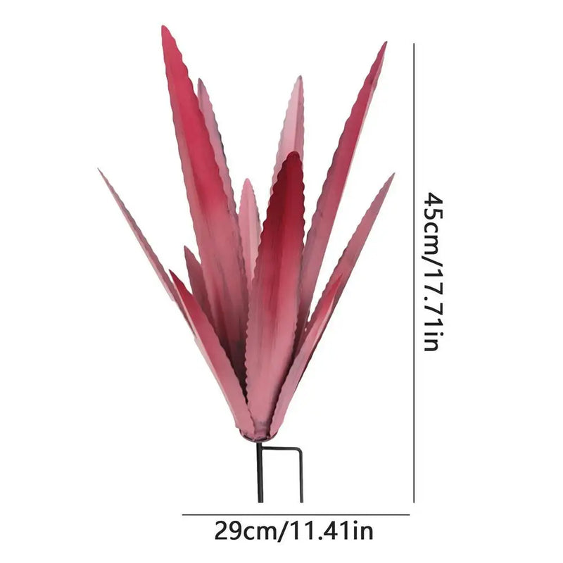 Floraza Metall Agave Skulptur | Handgefertigte Gartendeko | Wetterfest & Elegant | 29 × 29 × 45 cm