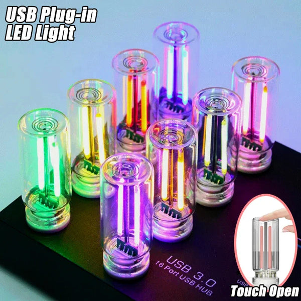 LumiVase Atmosphärenlicht | Glasflasche Design | Touch-Dimmer | USB | 5 Farben