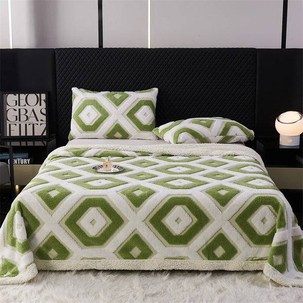 Flanell-Decke Caldoria | Extra Dick & Weich | Hautfreundlich & Wärmend für Herbst & Winter | Sofa-, Bett- & Reise-Decke