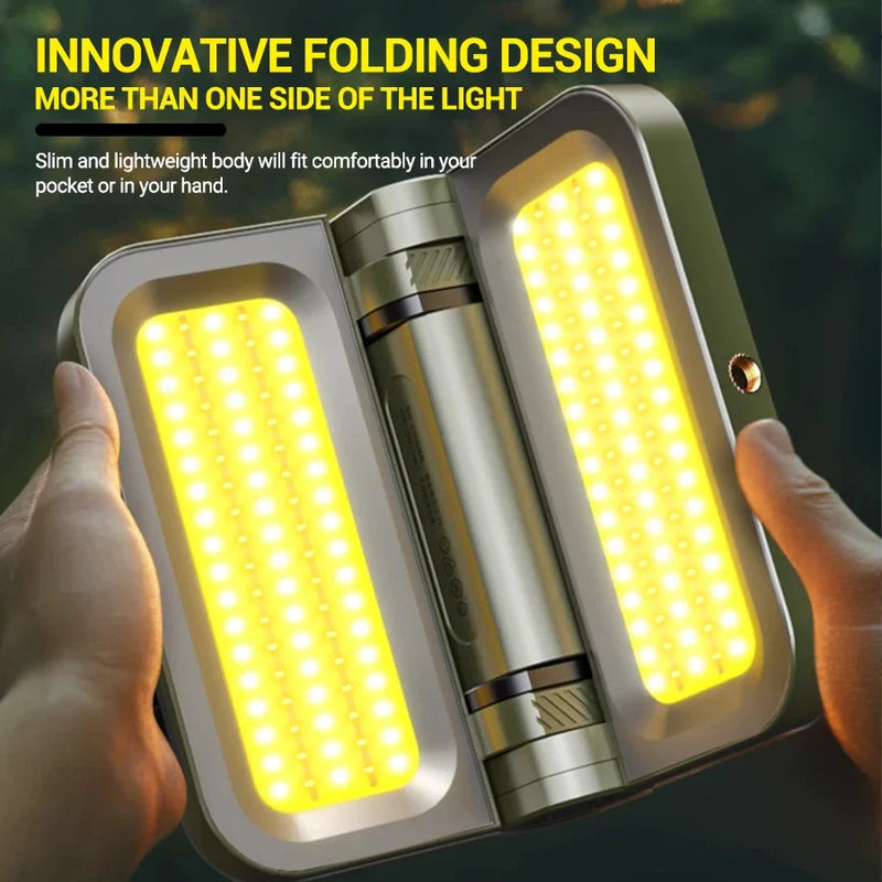Campinglampe Solaris Pro | Superhell & Faltbar | Magnetisch & Wiederaufladbar | Solar- & USB-Betrieb