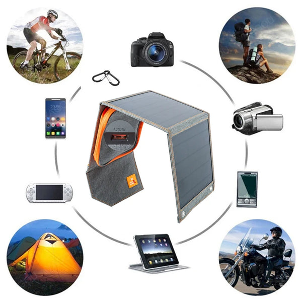 Faltbares Solarpanel HeliGo Light | 15–30 W | USB-Ausgang & 3-in-1-Ladekabel | Ultraleicht & Tragbar | Für Camping, Wandern & Notfälle