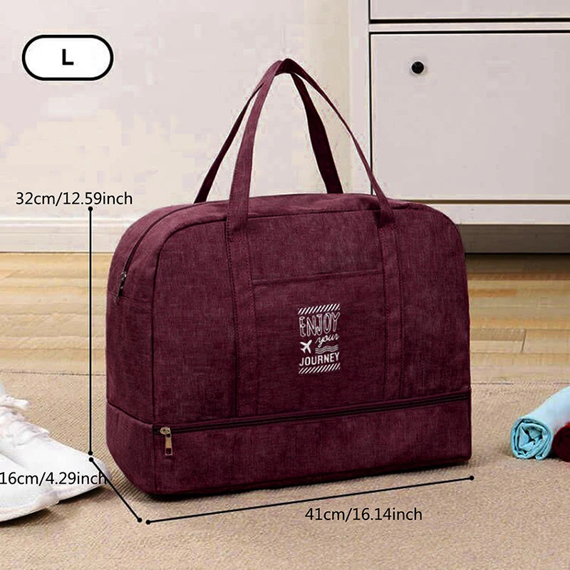 ReiseLuxe  Faltbare Reisetasche Damen | Großes Volumen | Schuhfach & Nassfach | Oxford-Gewebe
