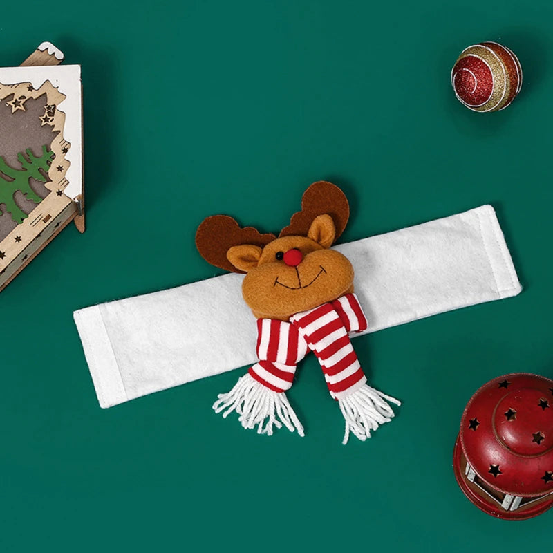 MerryHug | Weihnachts-Gardinenhalter | Pinguin, Weihnachtsmann, Schneemann & Elch | 36×17 cm