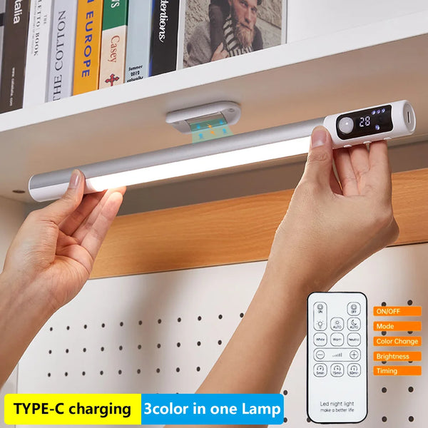 LUMOTION Sensor-LED-Licht | Wiederaufladbar & Mit Digitalanzeige | 3 Lichtfarben | Für Küche, Schreibtisch & Schrankbeleuchtung