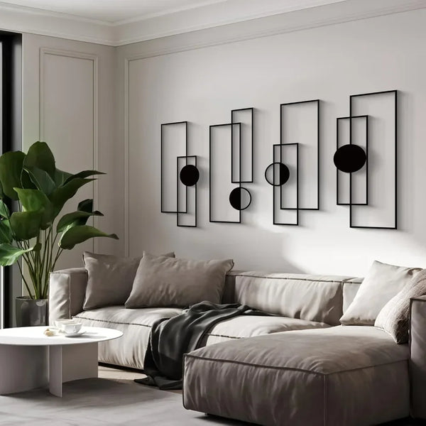 LINEORA Wanddeko Set | 4-teilig | Abstrakte Mode-Silhouetten aus Metall | Minimalistisches Design