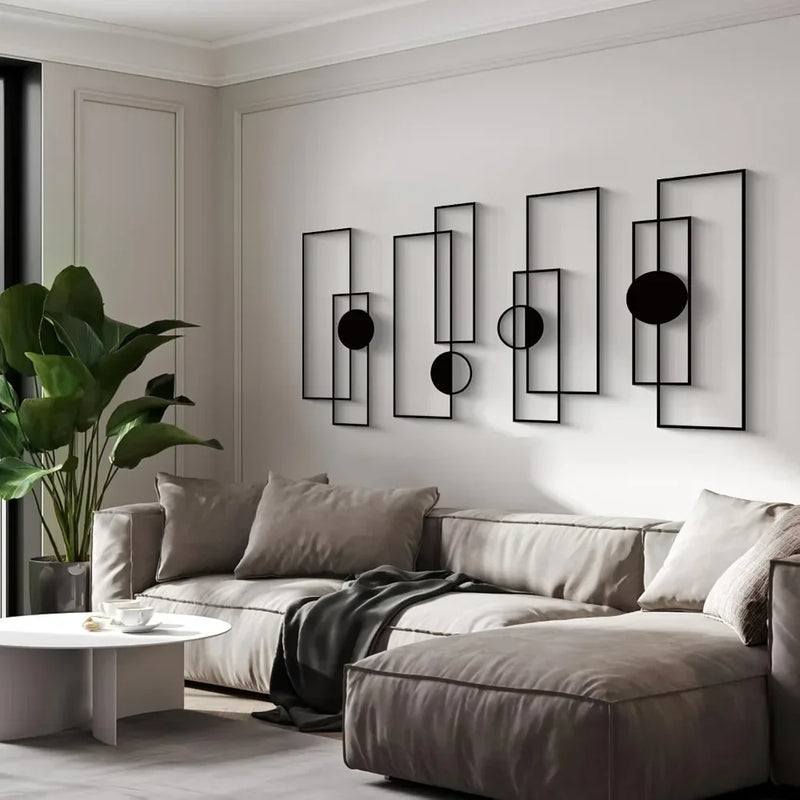 LINEORA Wanddeko Set | 4-teilig | Abstrakte Mode-Silhouetten aus Metall | Minimalistisches Design