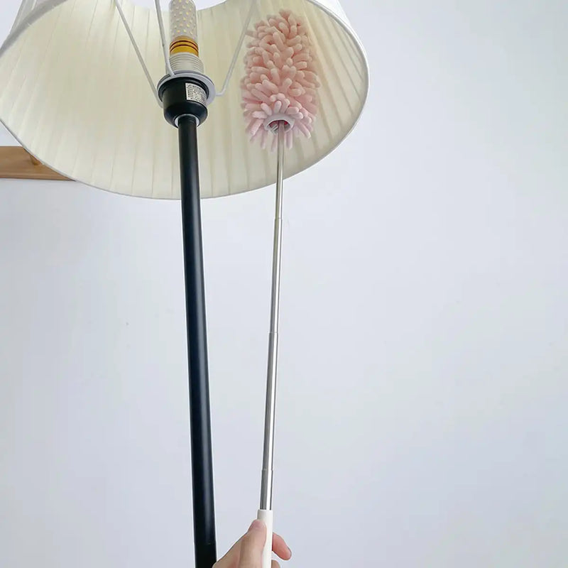 DUSTELLA Teleskop-Staubwedel | Verlängerbar auf 80 cm | Mikrofaser-Chenille & Edelstahlgriff – Für Decke, Möbel & Ecken