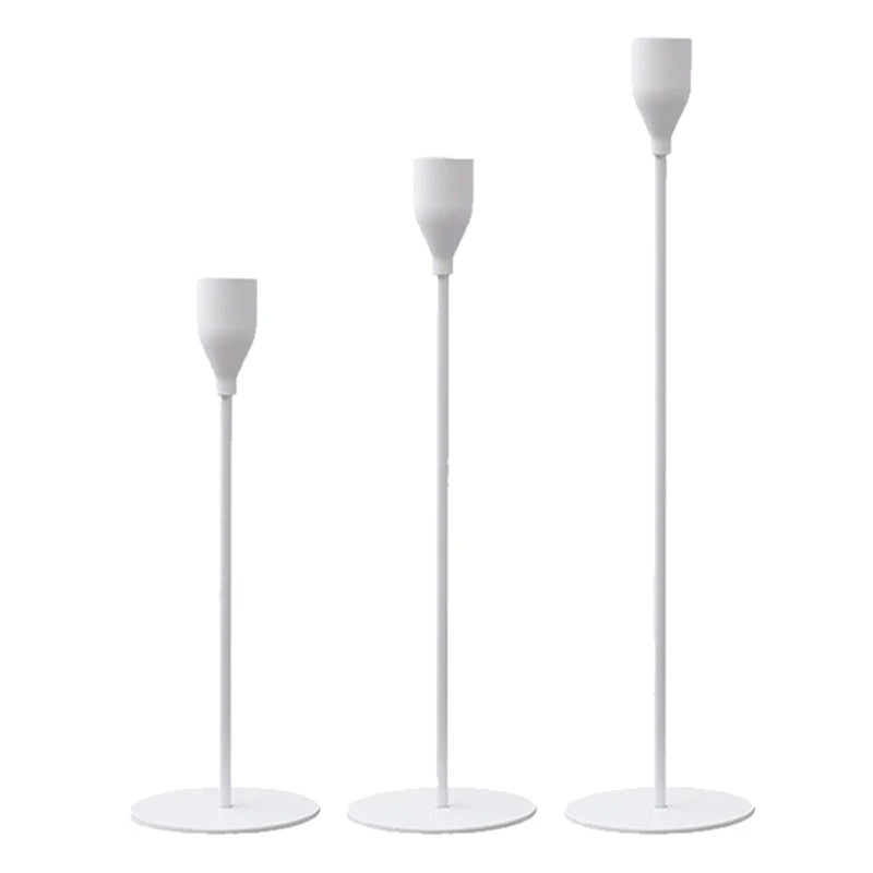 Luméa Kerzenhalter Set (3 Stück) | Europäisches Design | Metall | 24–34 cm