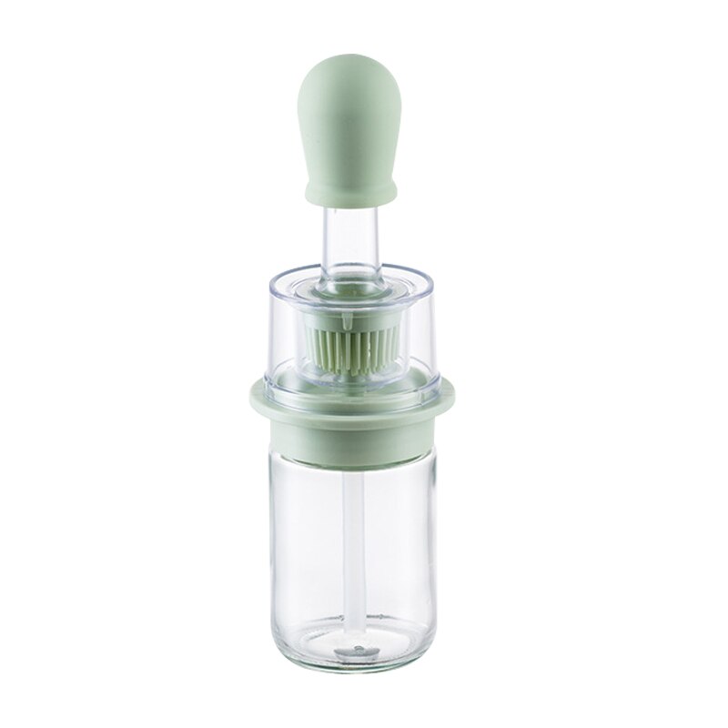 Ölspender OLIVENTA | 2-in-1 Spray & Silikonpinsel | 100 ml | Glas & Silikon | Für Kochen, Backen & Grillen