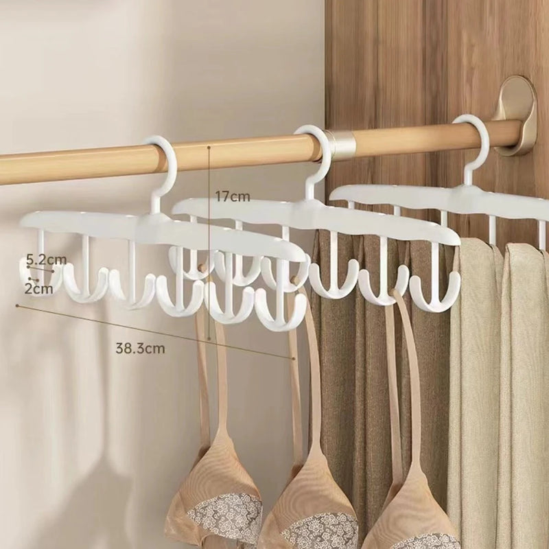 WaveEase Kleiderhaken-Set (2 Stück) | Wellenförmiger Multifunktions-Kleiderbügel | Nahtloser Aufhänger & Trockengurt | Platzsparend & Tragbar