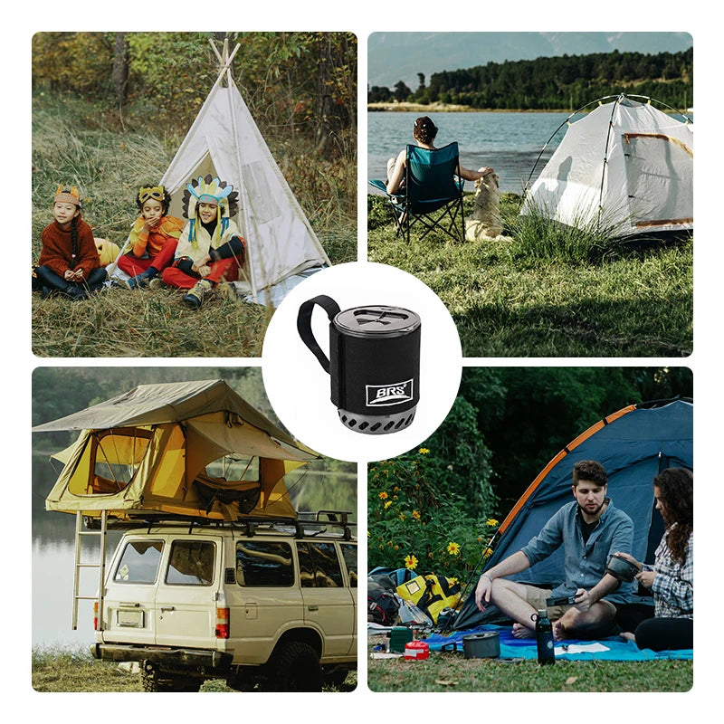 TrailFlame Ultraleichter BRS-61 Camping-Kocher mit integriertem Wärmespeichertopf | Outdoor-Gaskocher für Trekking & Rucksackreisen