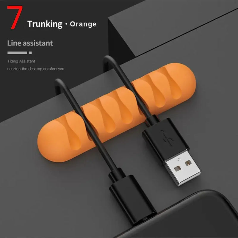 KabelFix Clip | Silikon Kabelhalter | Selbstklebend & Flexibel | Für USB, Kopfhörer & Ladekabel