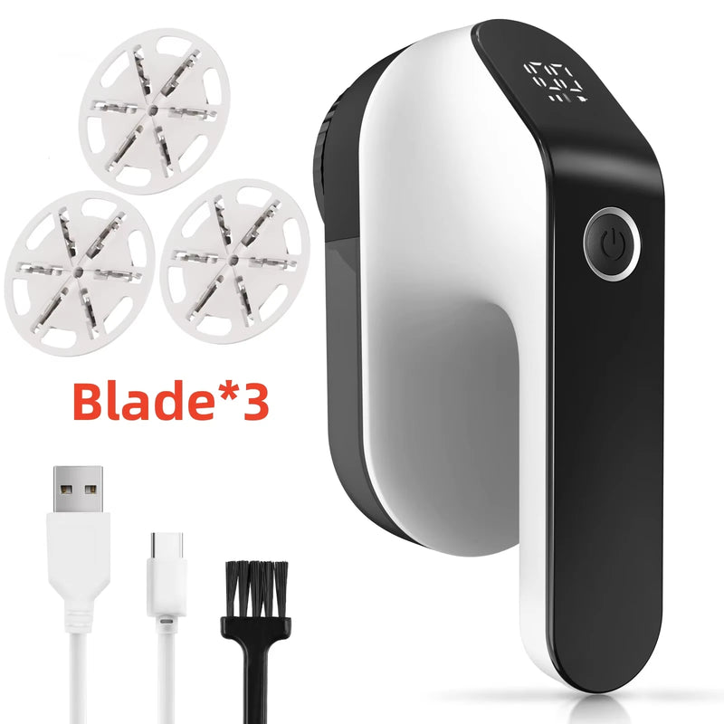 Texora Fusselentferner | Wiederaufladbar | 3 Geschwindigkeiten | LED Display | 2000 mAh Akku