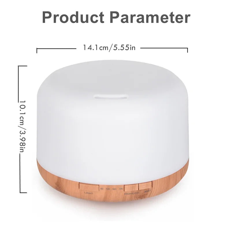 Aromora Mini Aroma Diffuser | 500 ml | Holzoptik | Ultraschall & LED Nachtlicht | USB-Betrieb
