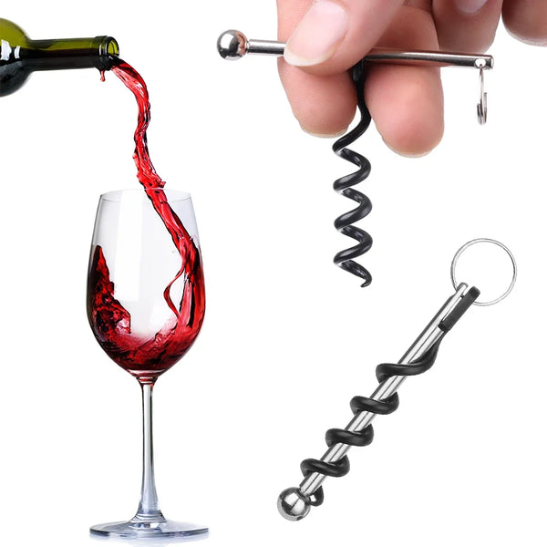 CorkMate Mini Korkenzieher mit Schlüsselanhänger | Edelstahl Flaschenöffner für Wein & Outdoor | Ultraleicht & Multifunktional für Camping & Reisen