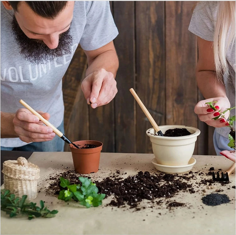 Floravio Mini Gartenwerkzeug-Set | Ideal für Sukkulenten & Bonsai | Ergonomisch & Robust | Holz & Stahl