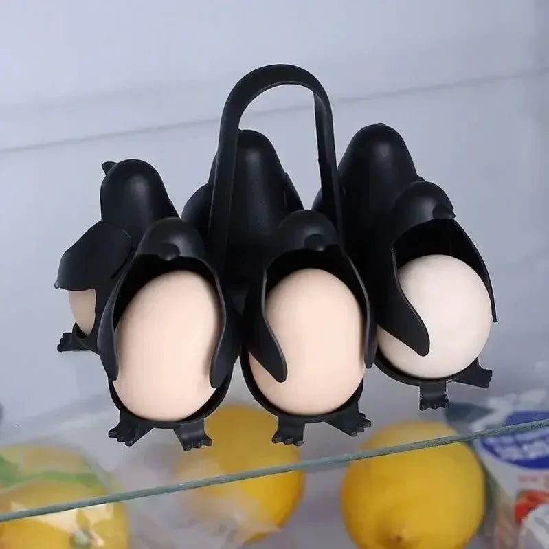 PinguEgg Eierkocher Pinguin-Design | Platz für 6 Eier | Hitzebeständig & Spülmaschinenfest | 15 x 13 x 13 cm