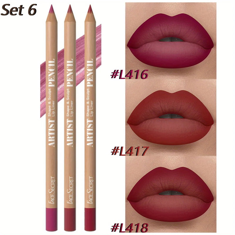 3er-Set Lippenkonturenstift & Lippenstift Velvéra Kiss | Matt & Wasserfest | Langanhaltend | Samt-Finish | Perfekt als Geschenk
