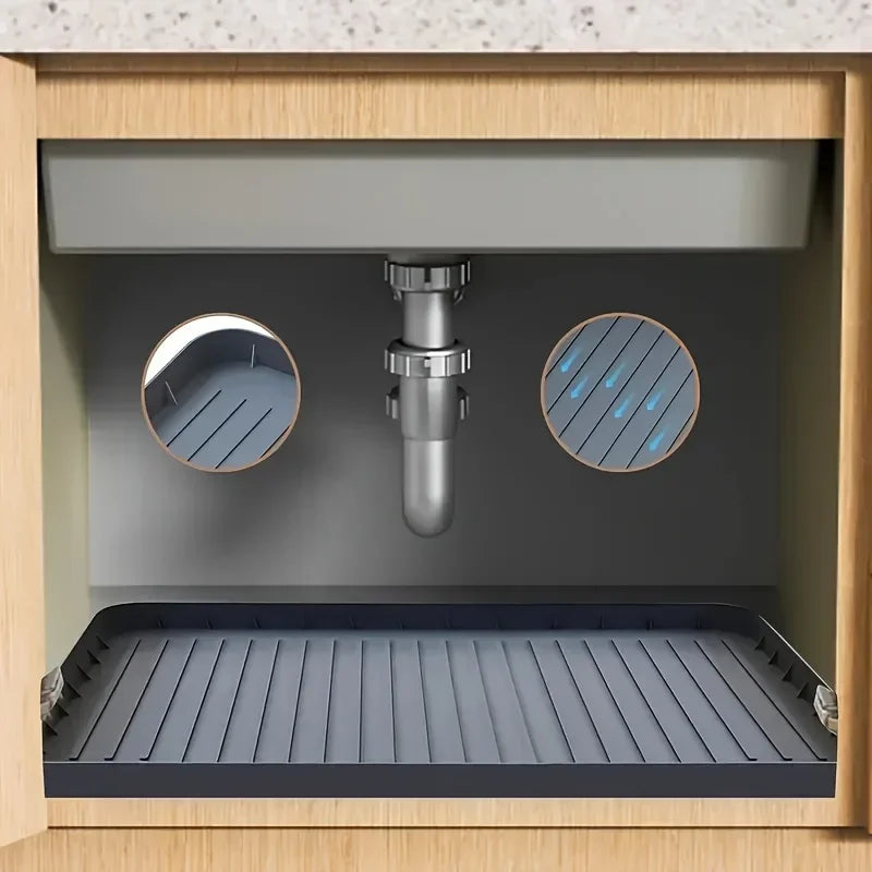 AquaShield Schutzmatte für Spülschrank | Wasserdicht & Rutschfest | Pflegeleicht | Küche & Bad