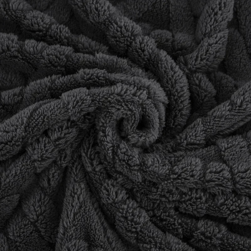 Jacquard-Fleece-Decke CozyWeave | Einlagig & Beidseitig | Weiches Tafu- & Shu-Baumwollfleece | Für Herbst & Winter