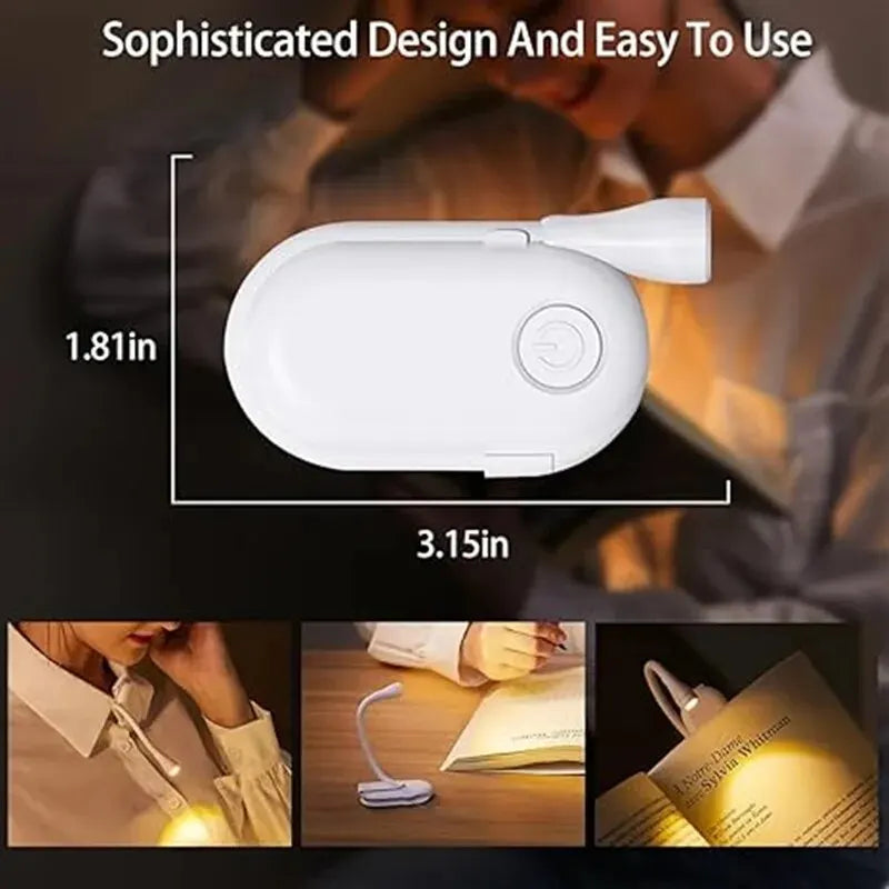 LumeaClip Mini | Mini LED Leselampe | 360° Flex-Clip | 3 Lichtfarben | Wiederaufladbar