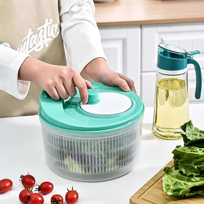 Salatschleuder Friscola SpinFresh | Gemüse- & Blattsalat-Trockner | Manuelle Schleuder mit Sieb & Schüssel | Für Waschen & Trocknen von Salat