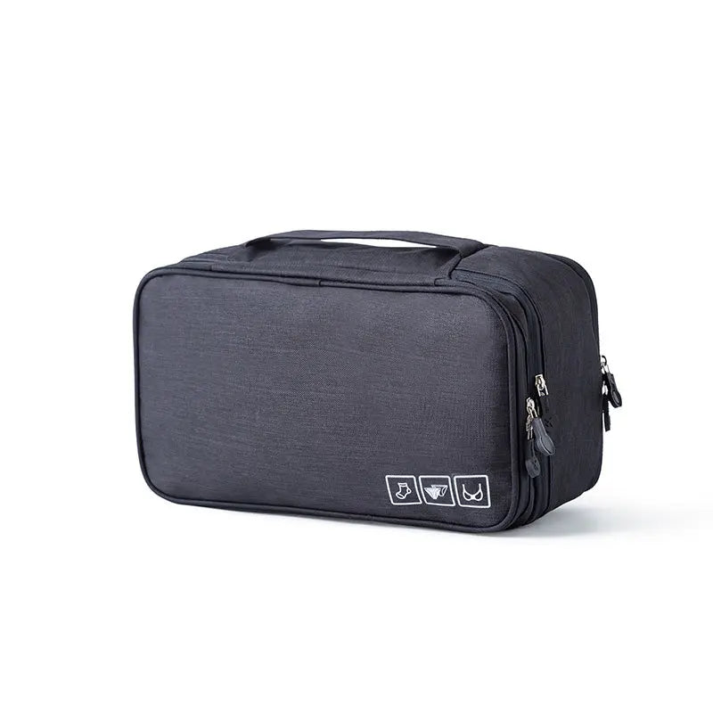 Unterwäsche-Organizer Travinelle | Faltbare Reisetasche mit 3 Fächern | Wasserdicht & Transparent | 30 × 17 × 13 cm