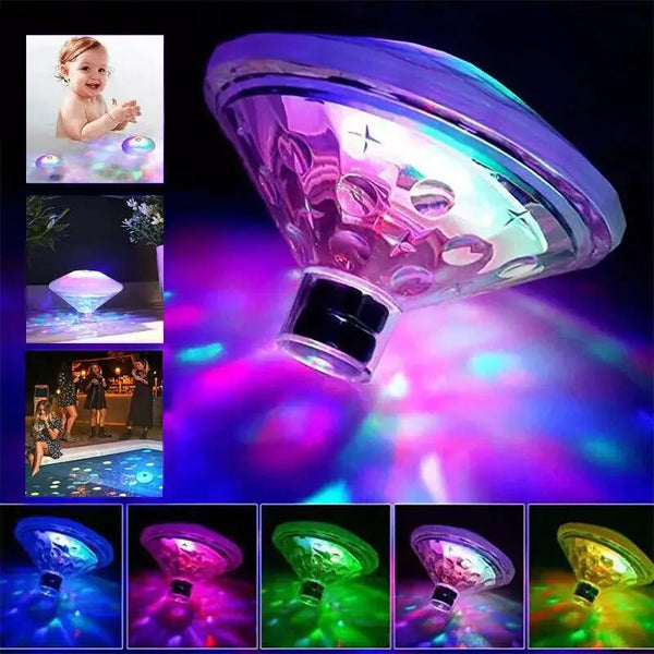 Schwimmende LED-Unterwasserleuchte AquaLuma | RGB Farbwechsel | IP67 Wasserdicht | Für Pool, Badewanne & Party