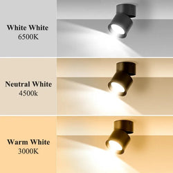 Lumiaro LED Deckenspot | 3 Lichtfarben 3000K–6500K | 7W/10W/15W | Aluminium & Kunststoff | Modernes Downlight