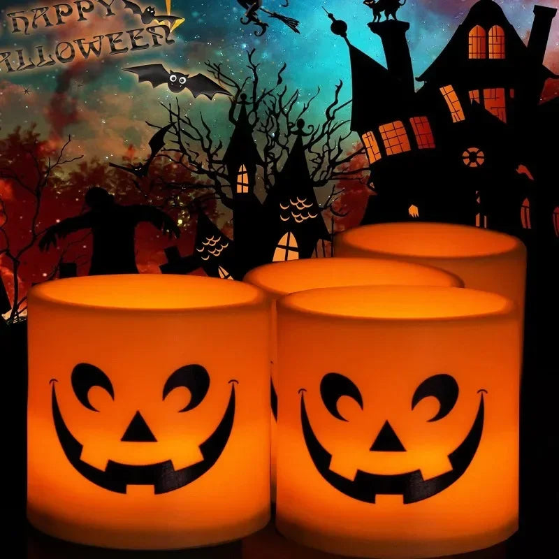 SpukLicht | LED-Teelichter im Geisterdesign | 6er-Set | Flackerndes Gelblicht | Halloween-Deko