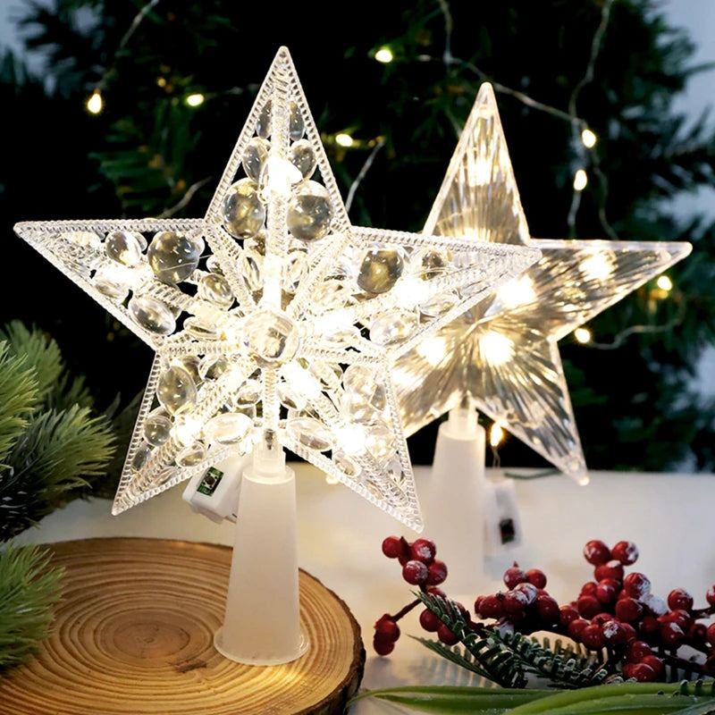 Starluna | Leuchtender Weihnachtsstern | 15 cm | LED Christbaumanhänger | Hängedeko für Baum, Fenster & Raum | Batteriebetrieben