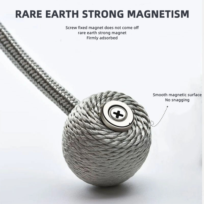 MagnoLuxe Vorhanghalter 2er-Set | Magnetische Kugel-Gardinenhalter im modernen Design | Flexible Kordel-Vorhangbinder für Wohnzimmer & Schlafzimmer