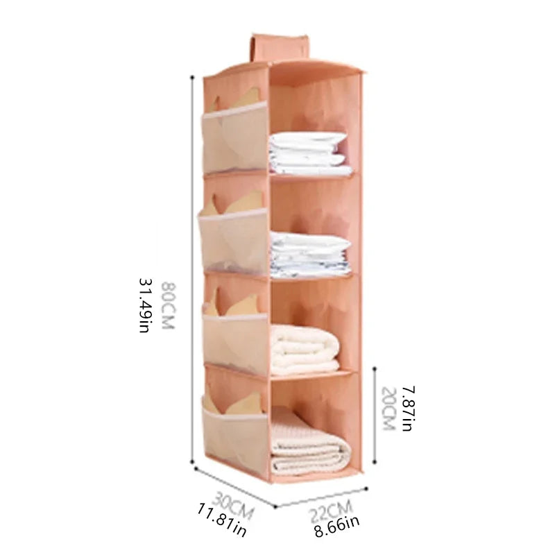 Hängender Wäsche-Organizer ClosyNest AirFold | Faltbare Aufbewahrungstasche für Unterwäsche, BHs & Socken | Mehrlagig & Waschbar