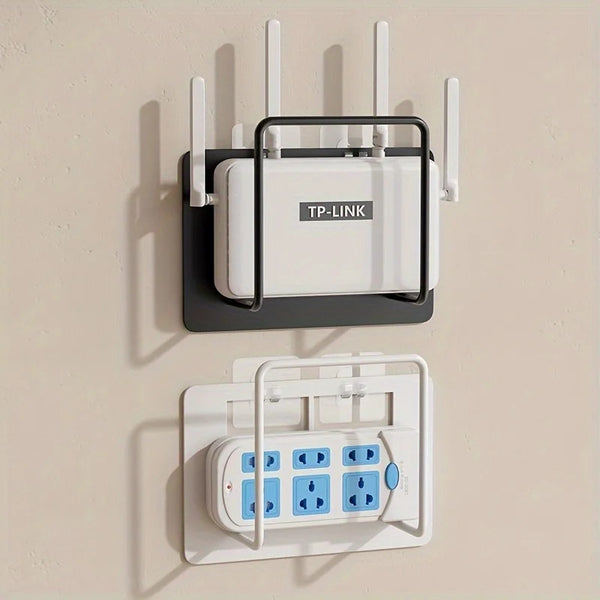 WLAN-Router-Halterung AirMount EasyFix | Wandmontage ohne Bohren | Weißes Gusseisen | Multifunktionales Regal