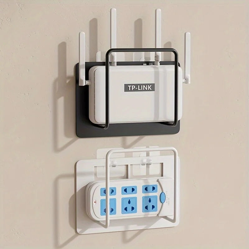 WLAN-Router-Halterung AirMount EasyFix | Wandmontage ohne Bohren | Weißes Gusseisen | Multifunktionales Regal