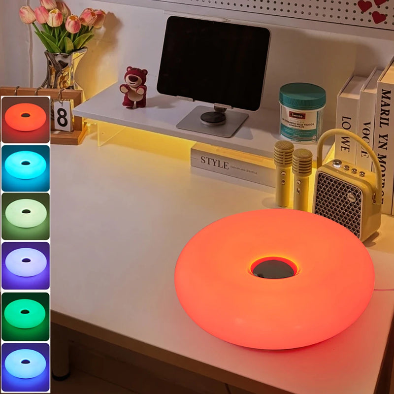 Tischlampe Luminoro Bauhaus | USB & Touch | RGB 16 Farben mit Fernbedienung | Ambientelicht für Wohn- & Schlafzimmer