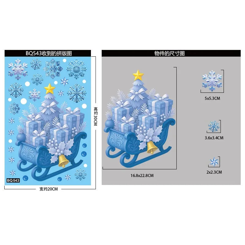 Frostella | Weihnachtliche Fensteraufkleber | Schneemann, Weihnachtsmann & Schneeflocken | Wiederverwendbar & rückstandsfrei | Für Glas & Spiegel