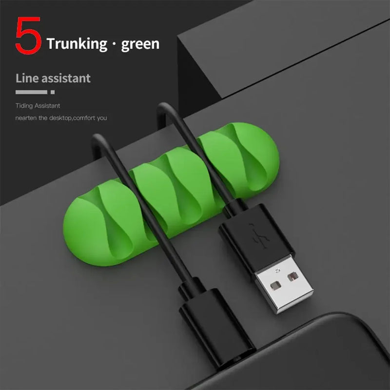 KabelFix Clip | Silikon Kabelhalter | Selbstklebend & Flexibel | Für USB, Kopfhörer & Ladekabel