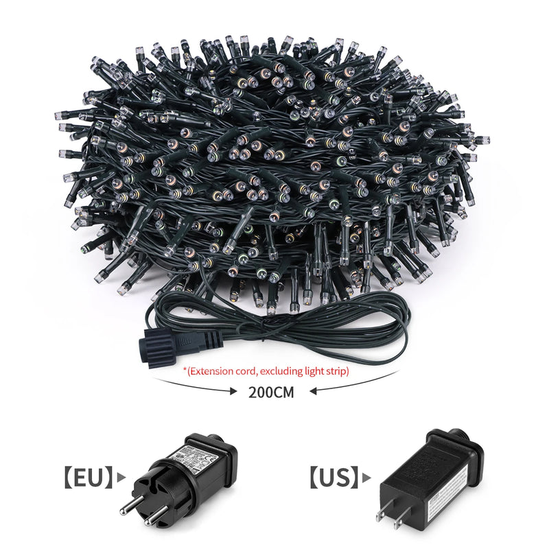 LuminaraX | LED Lichterkette Außen 24V | 8 Leuchtmodi | Wasserdicht IP65 | 10–100 m | Für Garten, Haus & Weihnachtsdeko