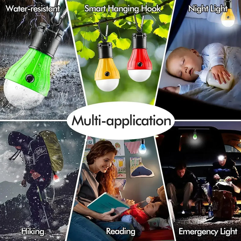 LumoHook Zeltlampe mit Karabiner | 3 Lichtmodi | Tragbare LED Campinglampe | Batteriebetrieben
